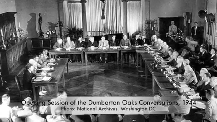 archives américaines de la conférence de Dumbarton Oaks qui jettent les bases de la Charte des Nations-unies