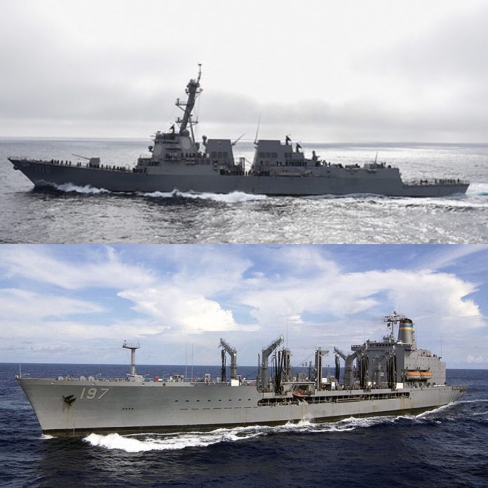 Mercredi 28 novembre au soir, deux navires américains, le destroyer « USS Stockdale » et le navire de réapprovisionnement « Pecos » ont navigué dans le détroit de Taiwan (Image : US Navy Photo)