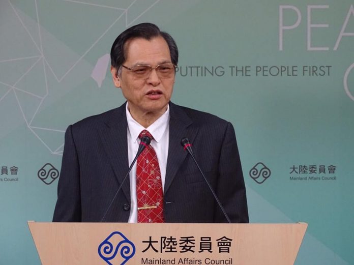 Le président de la commission ministérielle des affaires continentales (MAC) Chen Ming-tong (陳明通) (Image : RTI)