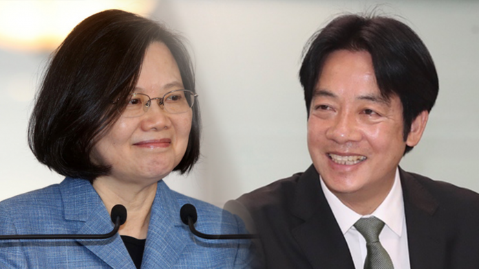 La présidente sortante Tsai Ing-wen (蔡英文) et l’ancien premier ministre William Lai (賴清德) (Image : RTI)