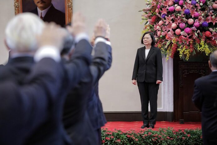 La présidente Tsai Ing-wen lors de la cérémonie d'inauguration (Image : Flickr - Palais présidentiel)