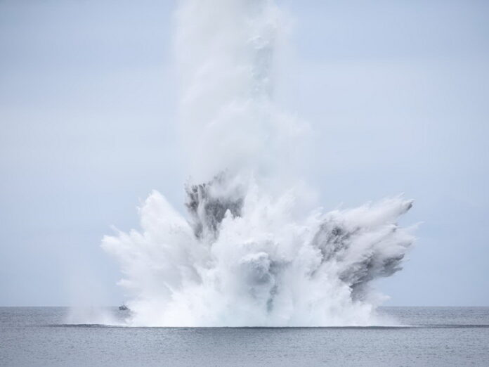 Explosion de 13 bombes trouvées au fond de l'eau au large de Gongliao (Image : ministère de la Défense)